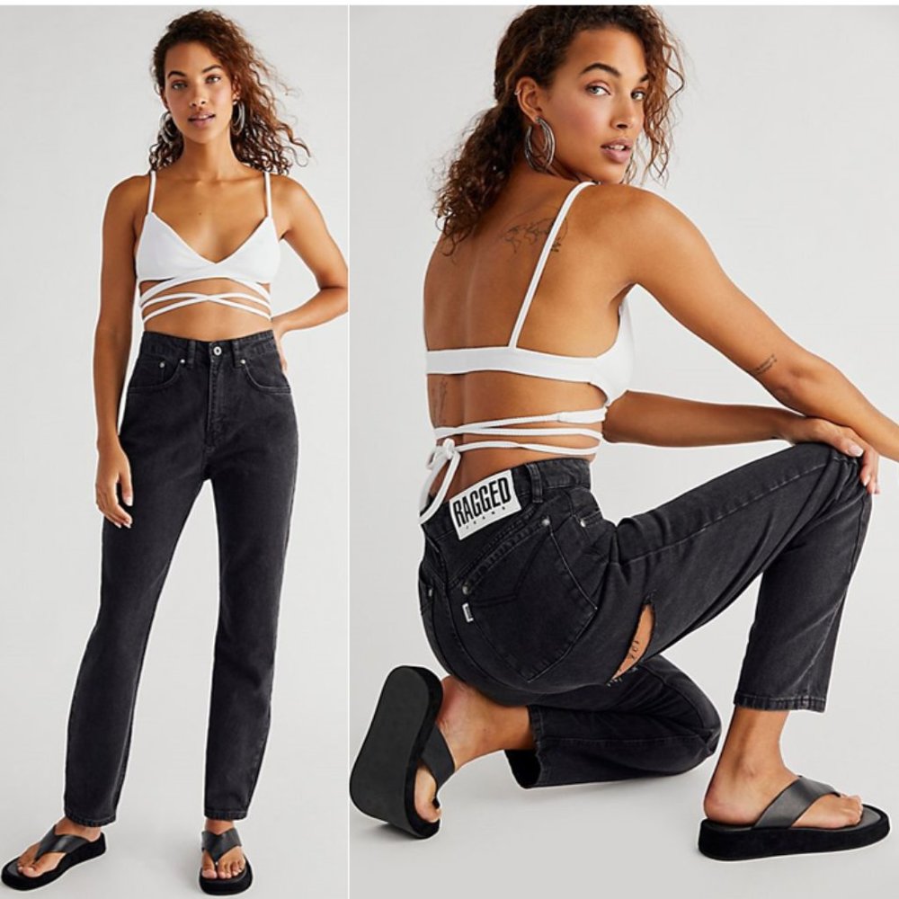 The Ragged Priest Back Slash Mom Jeans